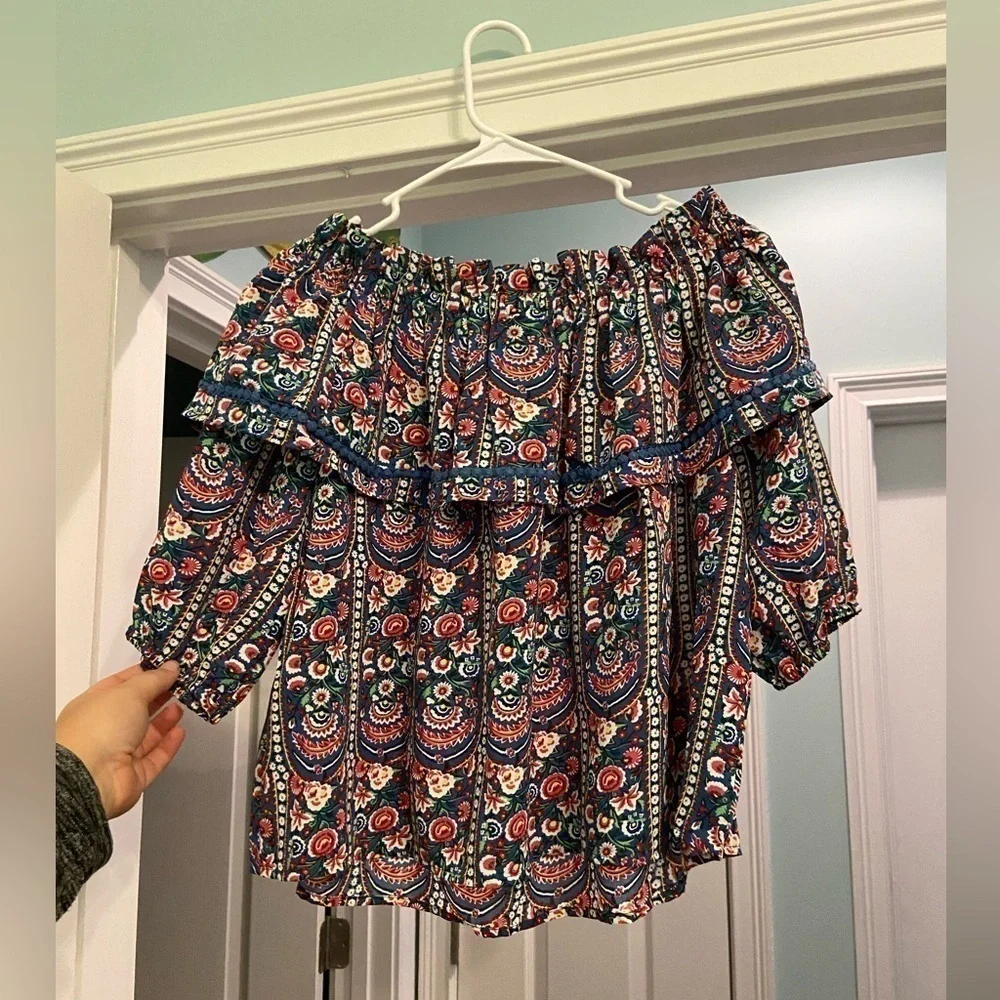 Week& Peasant Style Floral Womens Off shoulder Blouse - Picture 2 of 6